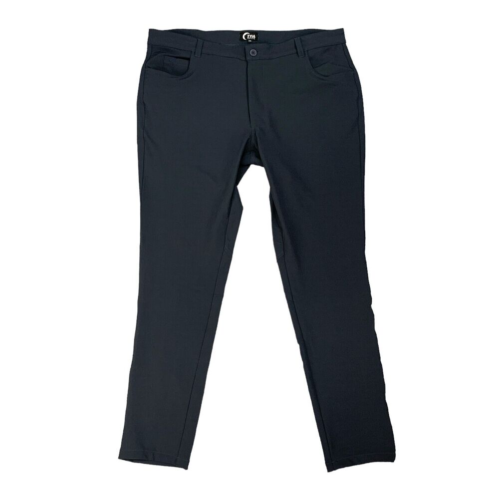 Zyia Pants Mens 2XL XXL Navy Skinny Stretch Mid Rise 5 Pocket City Daily Active